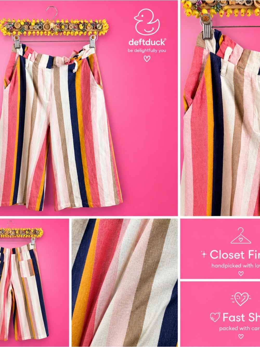 Multicolor Striped Culotte Pants